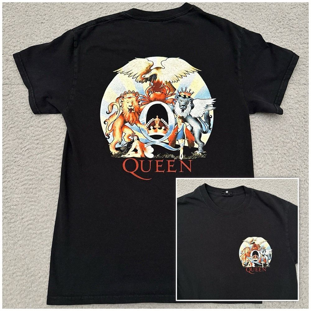 DAY Queen A Day At The‎ Races Album Cover Double Sided T-Shirt Women's XS Black